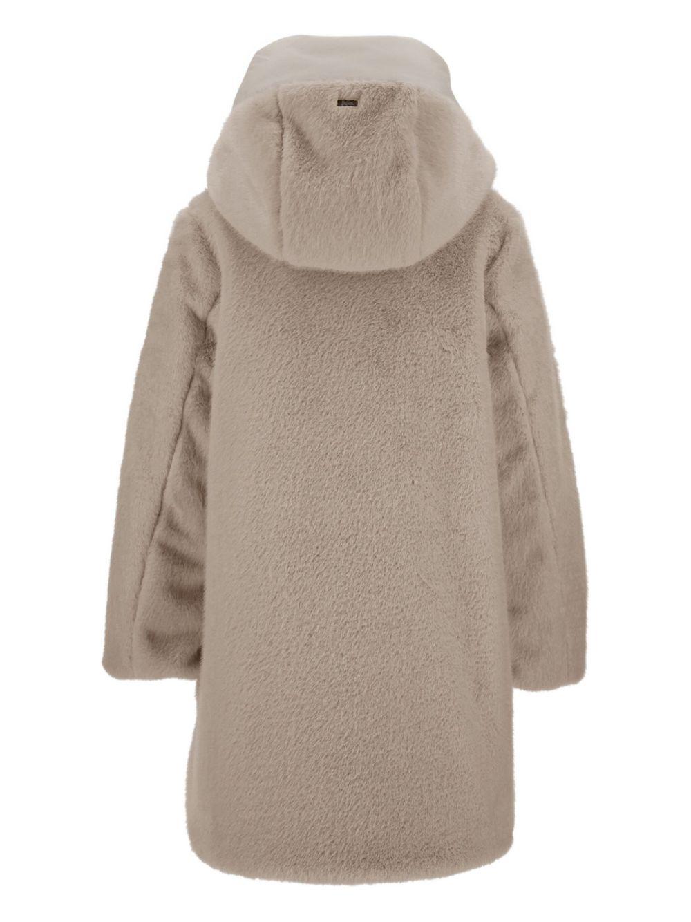 Cappotto per bambina Herno Kids beige con pelliccia sintetica - Rubino Kids
