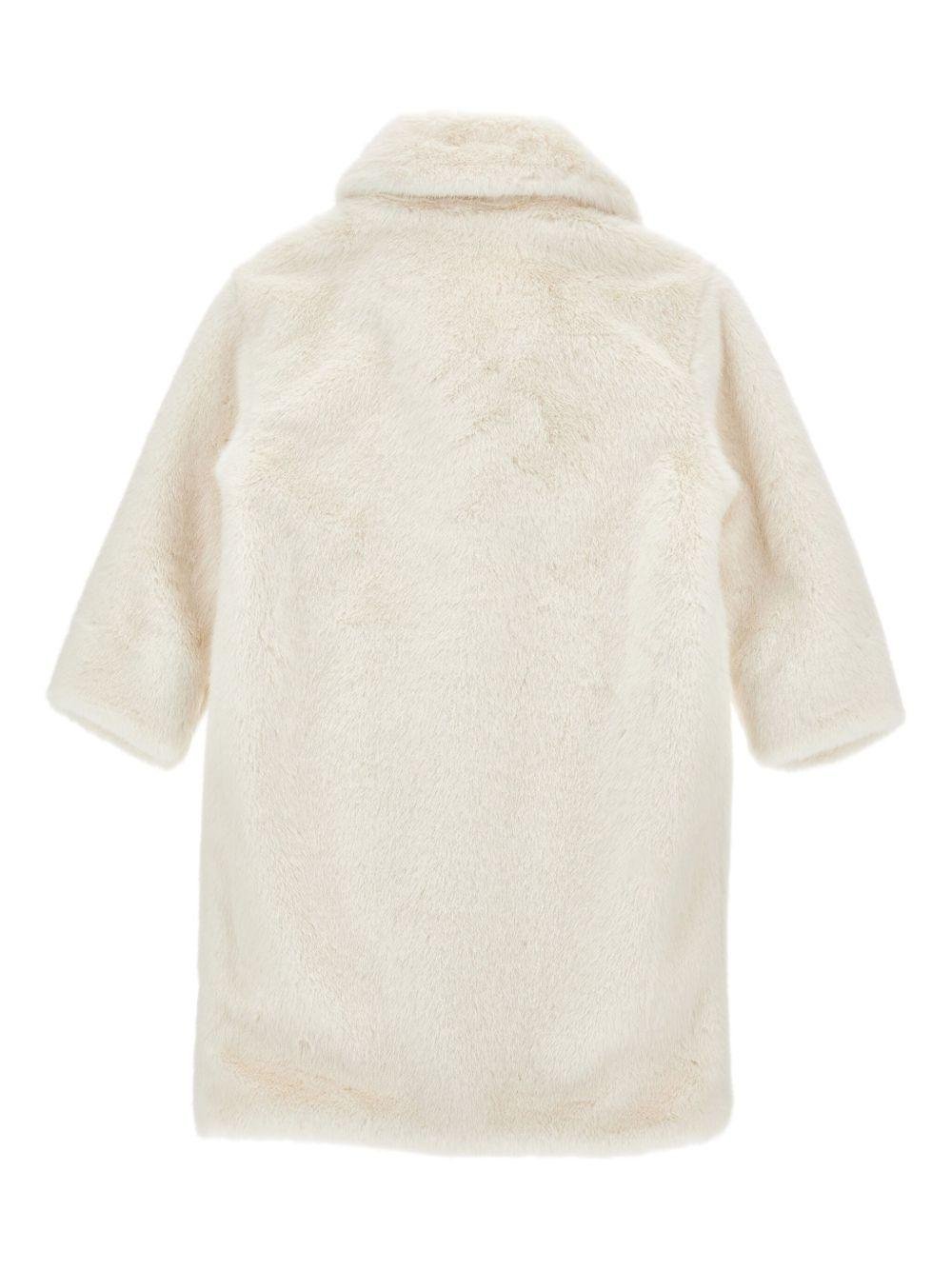 Cappotto per bambina Monnalisa bianco con tasche - Rubino Kids