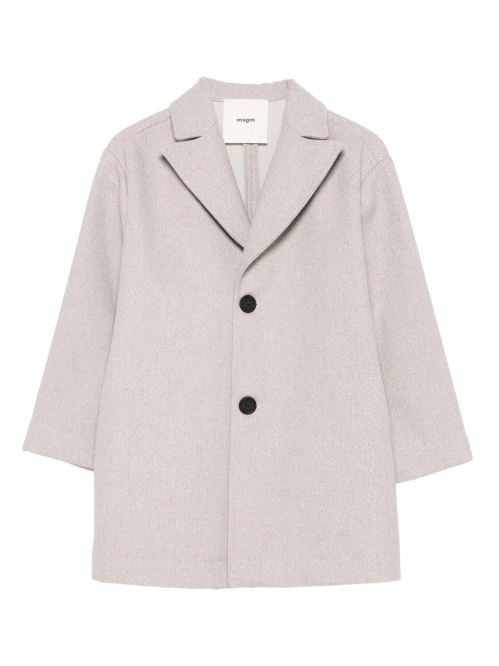 Cappotto per bambina MSGM Kids beige con revers classici - Rubino Kids