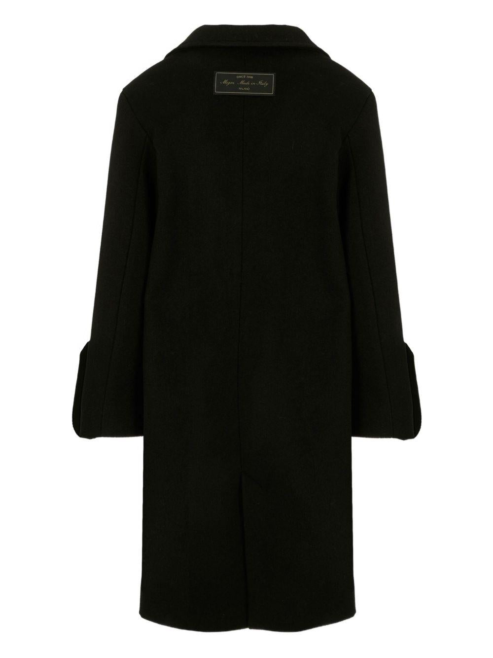 Cappotto per bambina MSGM Kids nero con polsini svasati - Rubino Kids