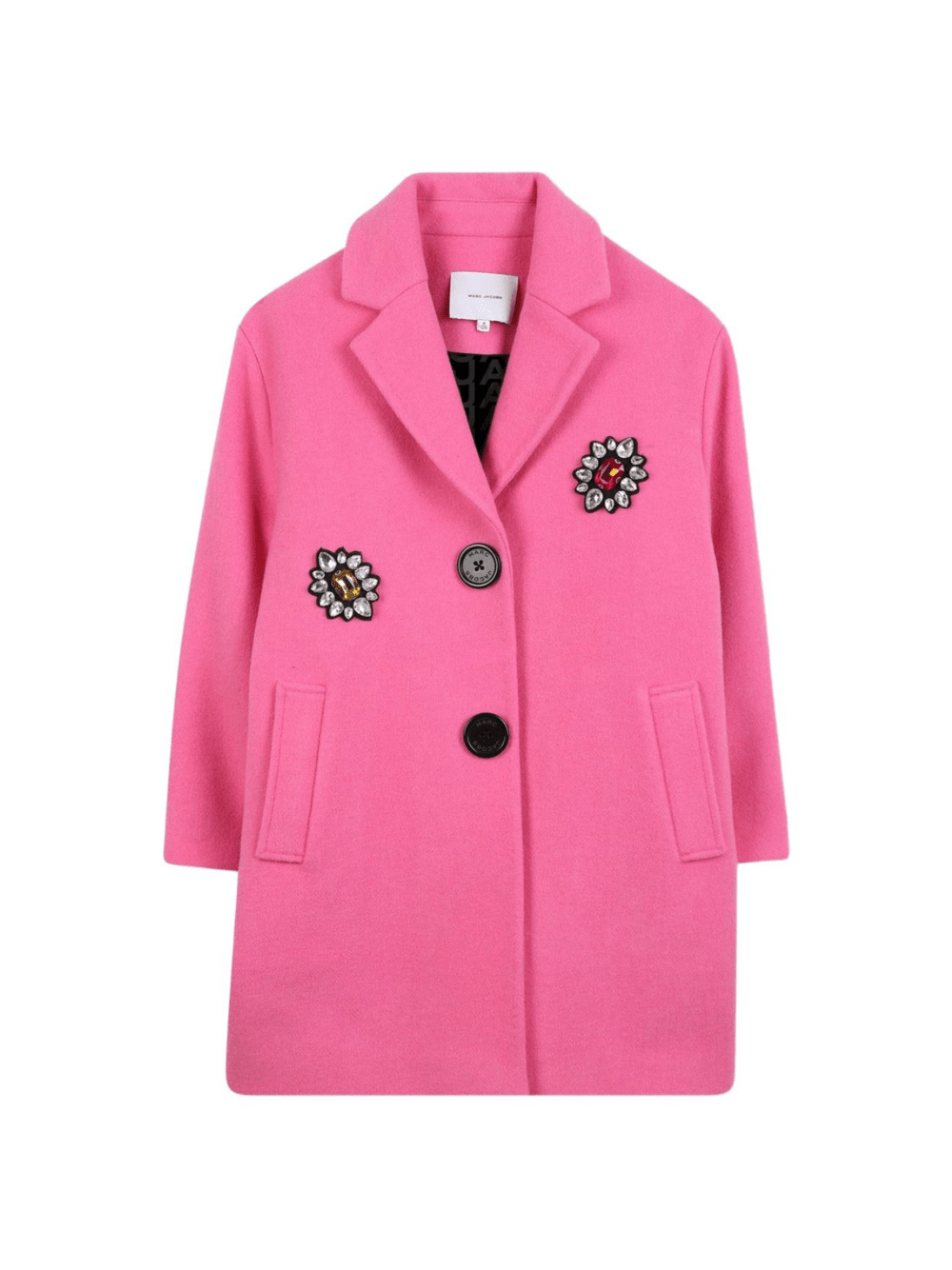 Cappotto per bambina The Marc Jacobs Kids rosa con ricamo a fiori - Rubino Kids