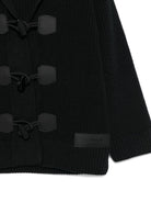Cappotto per bambino Dondup Kids nero con applicazione con logo - Rubino Kids