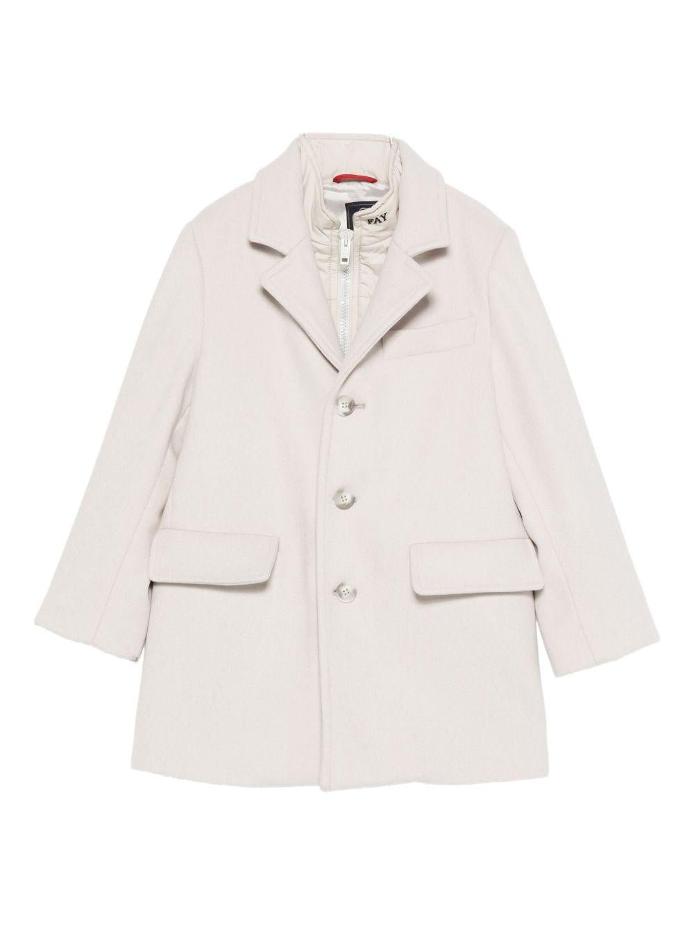 Cappotto per bambino Fay Kids beige con revers classici - Rubino Kids