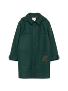 Cappotto per bambino Fendi Kids verde con tasche e cappuccio - Rubino Kids