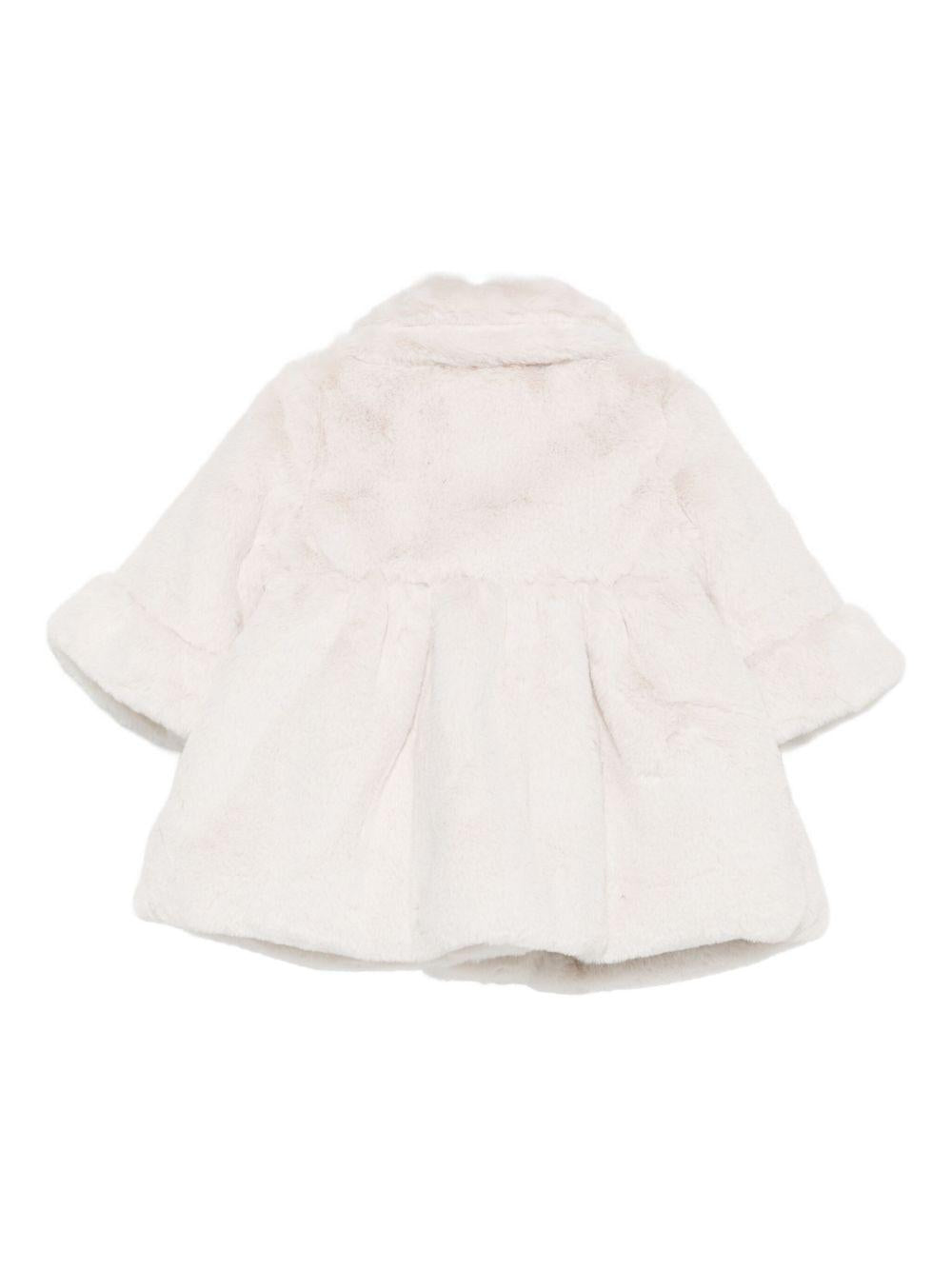 Cappotto per neonata La Stupenderia beige con colletto alla Peter Pan - Rubino Kids