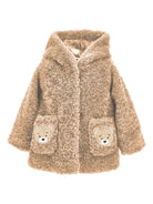Cappotto per neonata Monnalisa beige con due tasche applicate frontali - Rubino Kids