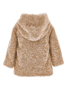 Cappotto per neonata Monnalisa beige con due tasche applicate frontali - Rubino Kids
