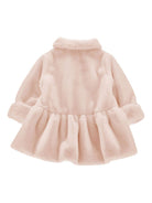 Cappotto per neonata Monnalisa rosa con orlo con peplum - Rubino Kids
