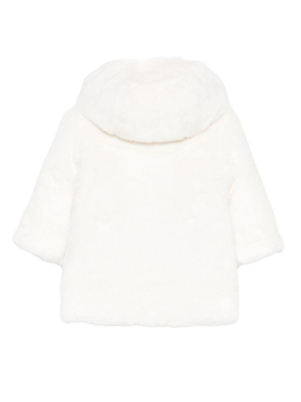 Cappotto per neonata Tartine Et Chocolat bianco con pelliccia sintetica - Rubino Kids