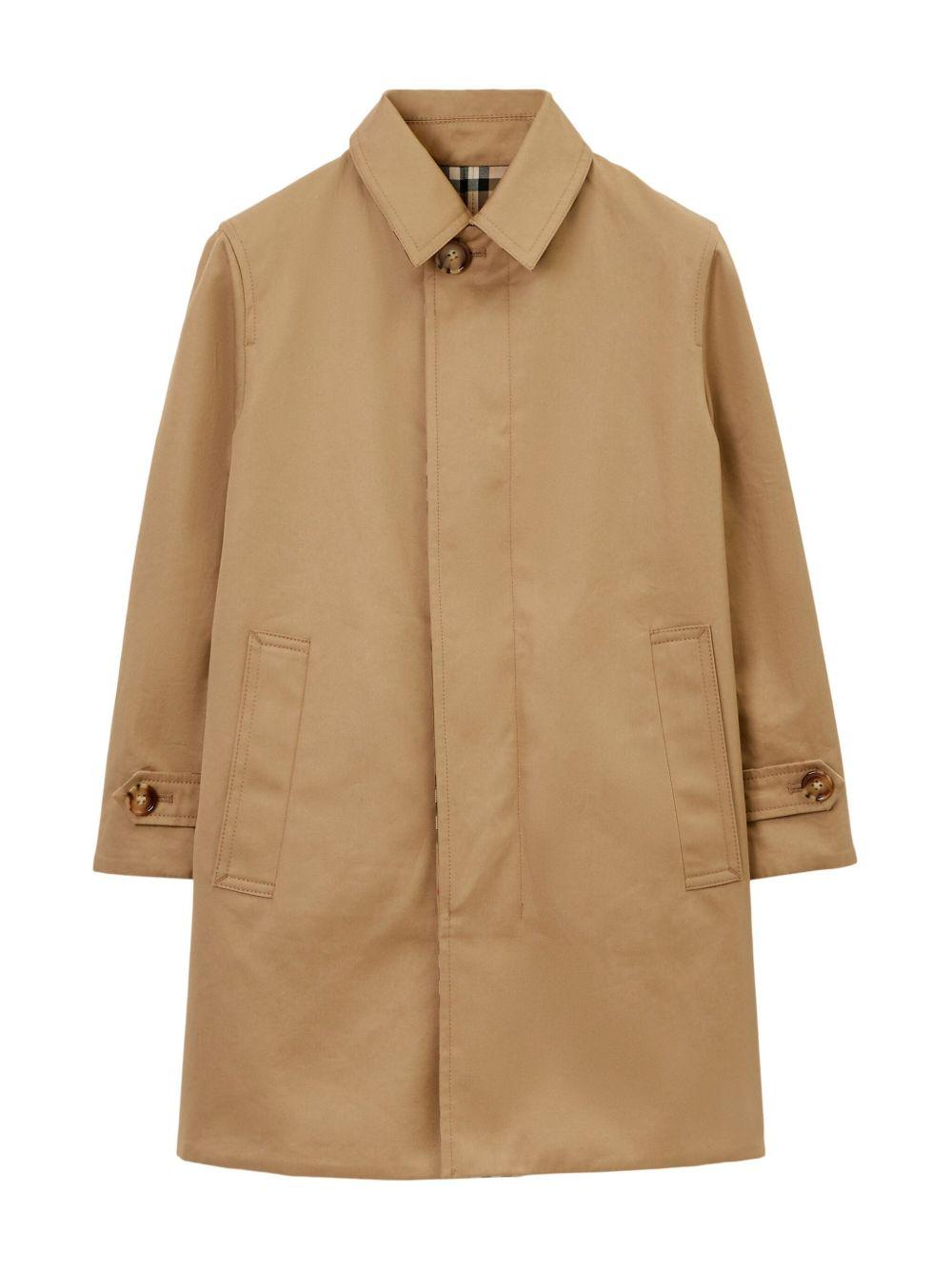 Cappotto reversibile Burberry Kids beige con fantasia a quadri Vintage Check - Rubino Kids