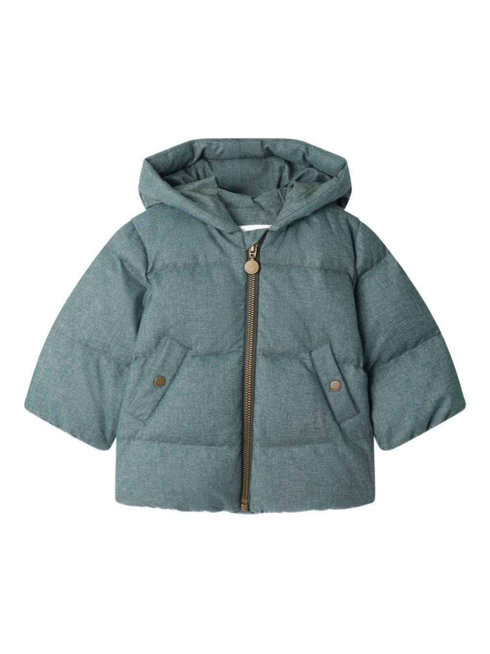 Cappotto trapuntato per neonato Bonpoint verde con cappuccio - Rubino Kids