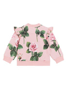 Cardigan a fiori per neonata Dolce & Gabbana Kids rosa con dettagli con ruches - Rubino Kids