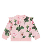 Cardigan a fiori per neonata Dolce & Gabbana Kids rosa con dettagli con ruches - Rubino Kids