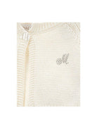 Cardigan crop per neonata Monnalisa bianco con scollo rotondo - Rubino Kids