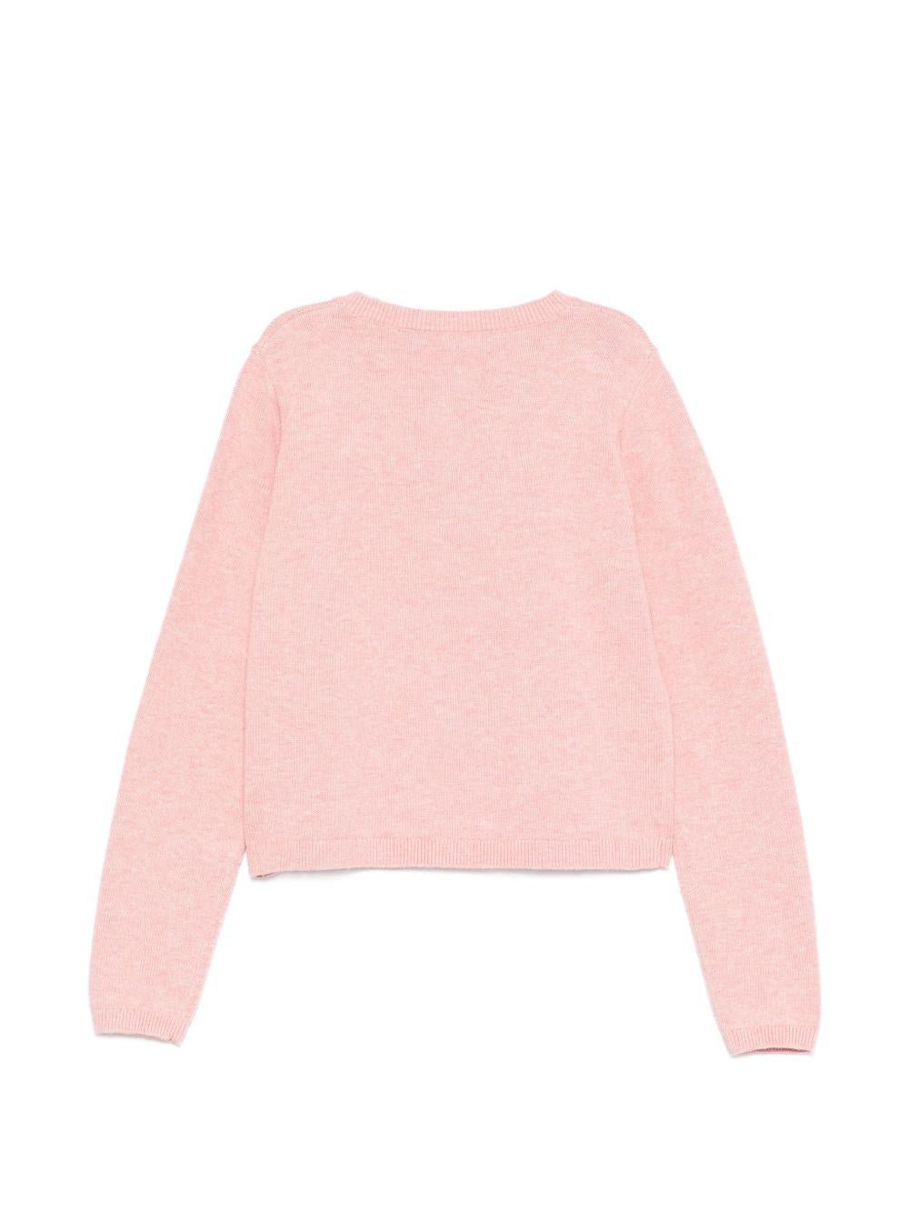 Cardigan per bambina Bonpoint rosa con ciliegie ricamate - Rubino Kids