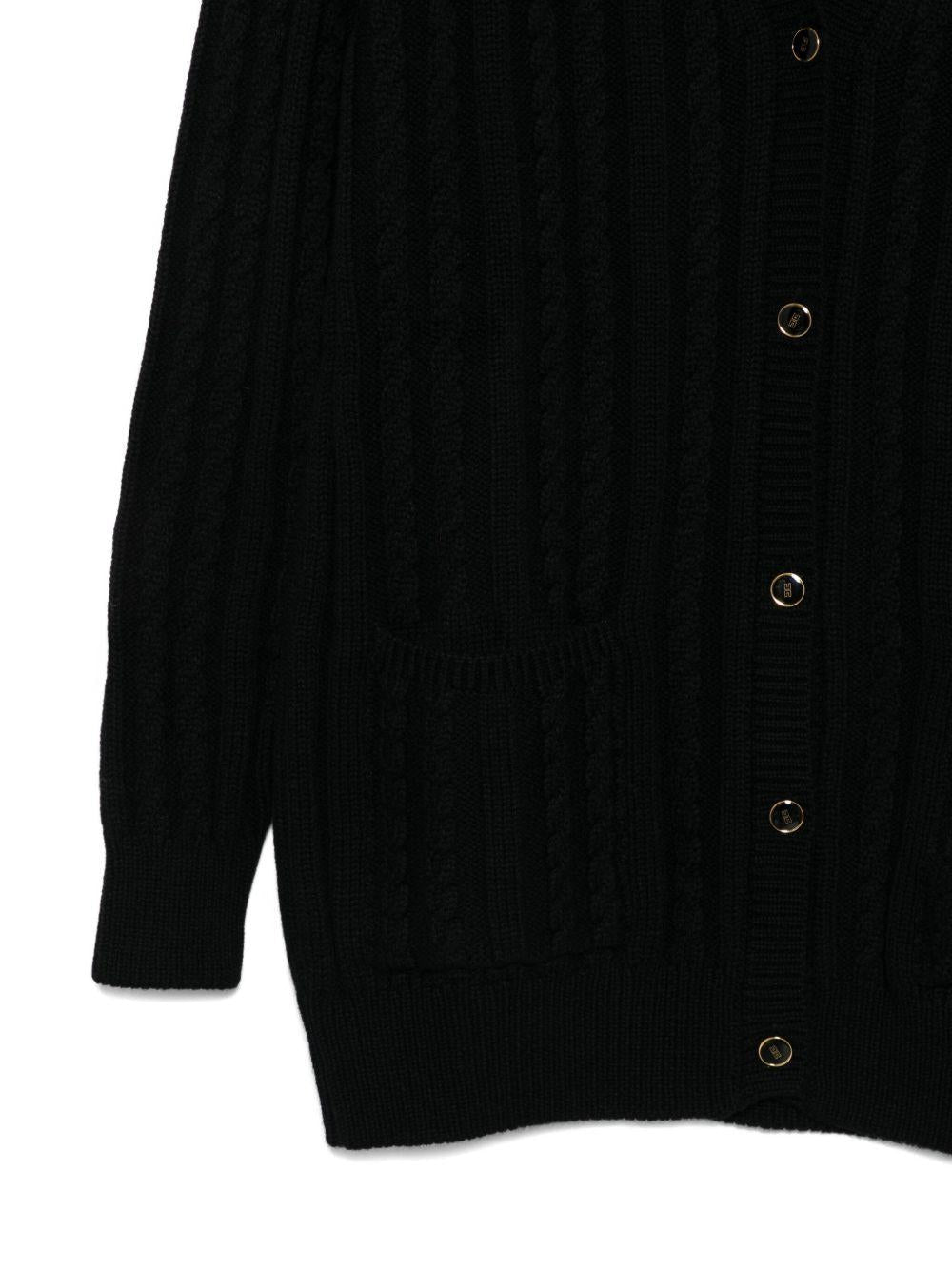 Cardigan per bambina Elisabetta Franchi La Mia Bambina nero con scollo a V - Rubino Kids
