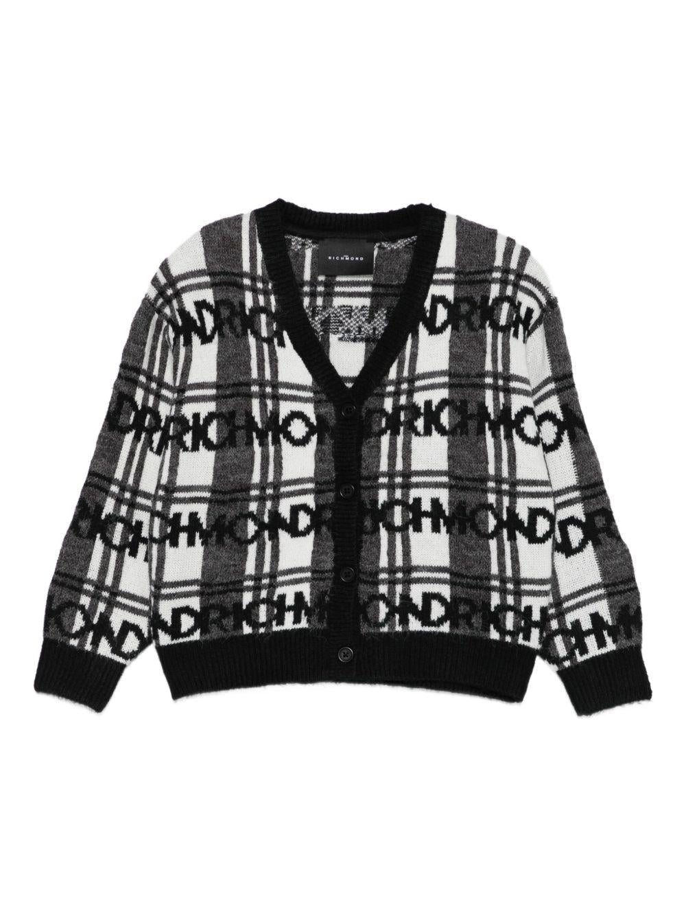 Cardigan per bambina John Richmond Junior nero con bottoni - Rubino Kids
