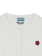 Cardigan per bambina Kenzo Kids bianco con ricamo Boke Flower - Rubino Kids