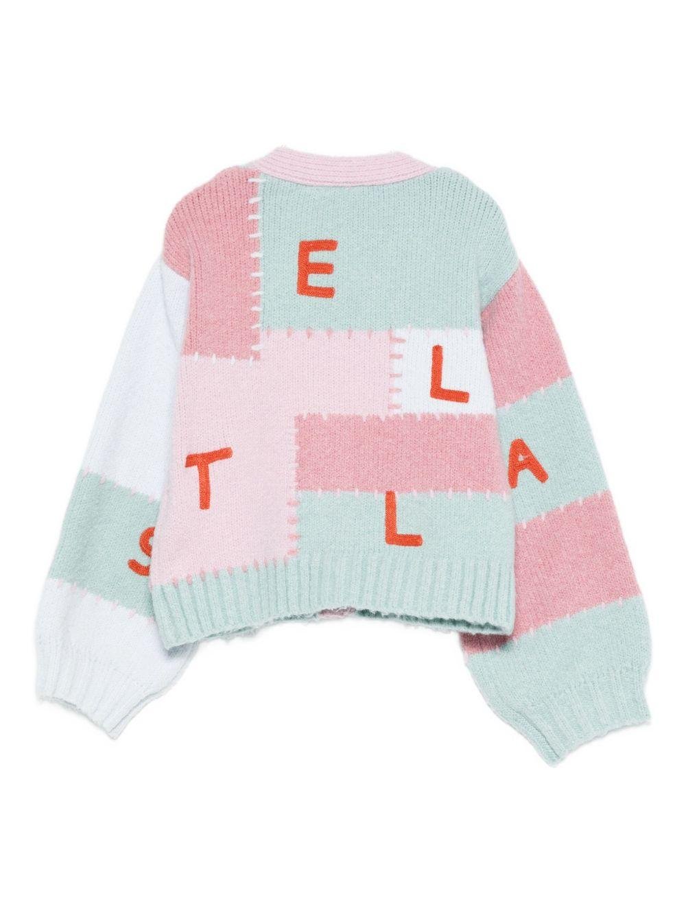 Cardigan per bambina Stella McCartney Kids multicolor con design patchwork - Rubino Kids