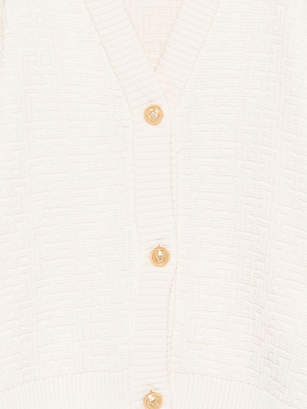 Cardigan per bambino Balmain Kids bianco con bottoni color oro - Rubino Kids