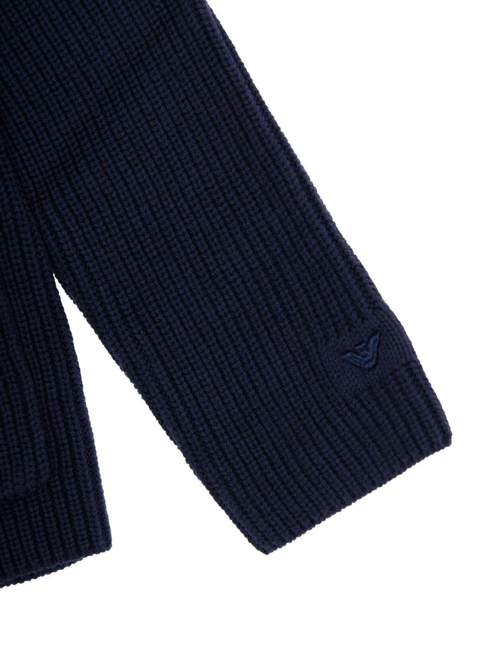 Cardigan per bambino Emporio Armani Kids blu con logo ricamato - Rubino Kids