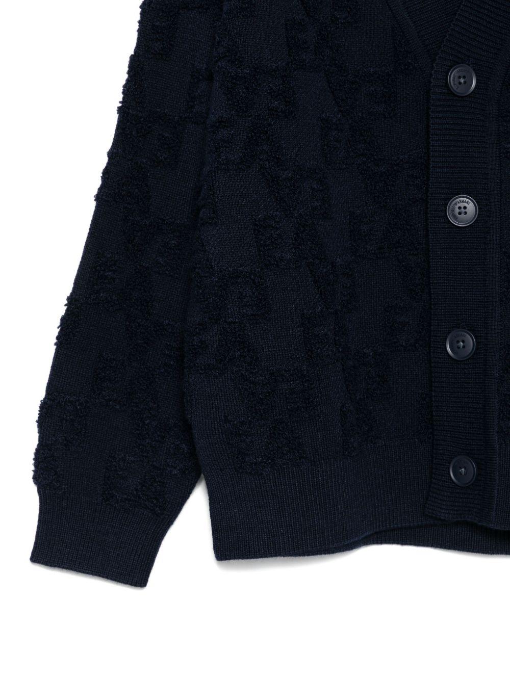 Cardigan per bambino Emporio Armani Kids blu con scollo a V - Rubino Kids