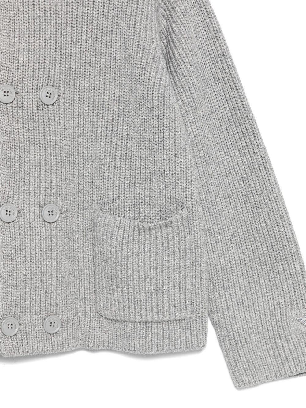 Cardigan per bambino Emporio Armani Kids grigio con tasche applicate - Rubino Kids