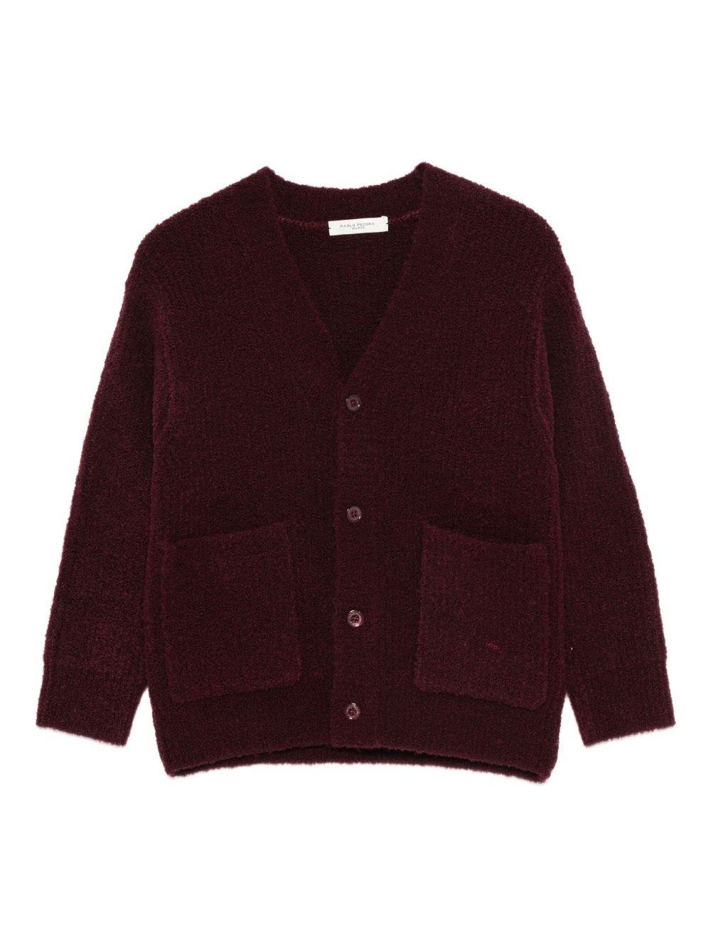 Cardigan per bambino Paolo Pecora Kids borgogna con bottoni - Rubino Kids
