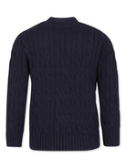 Cardigan per bambino Polo Ralph Lauren Kids blu con maglia intrecciata - Rubino Kids