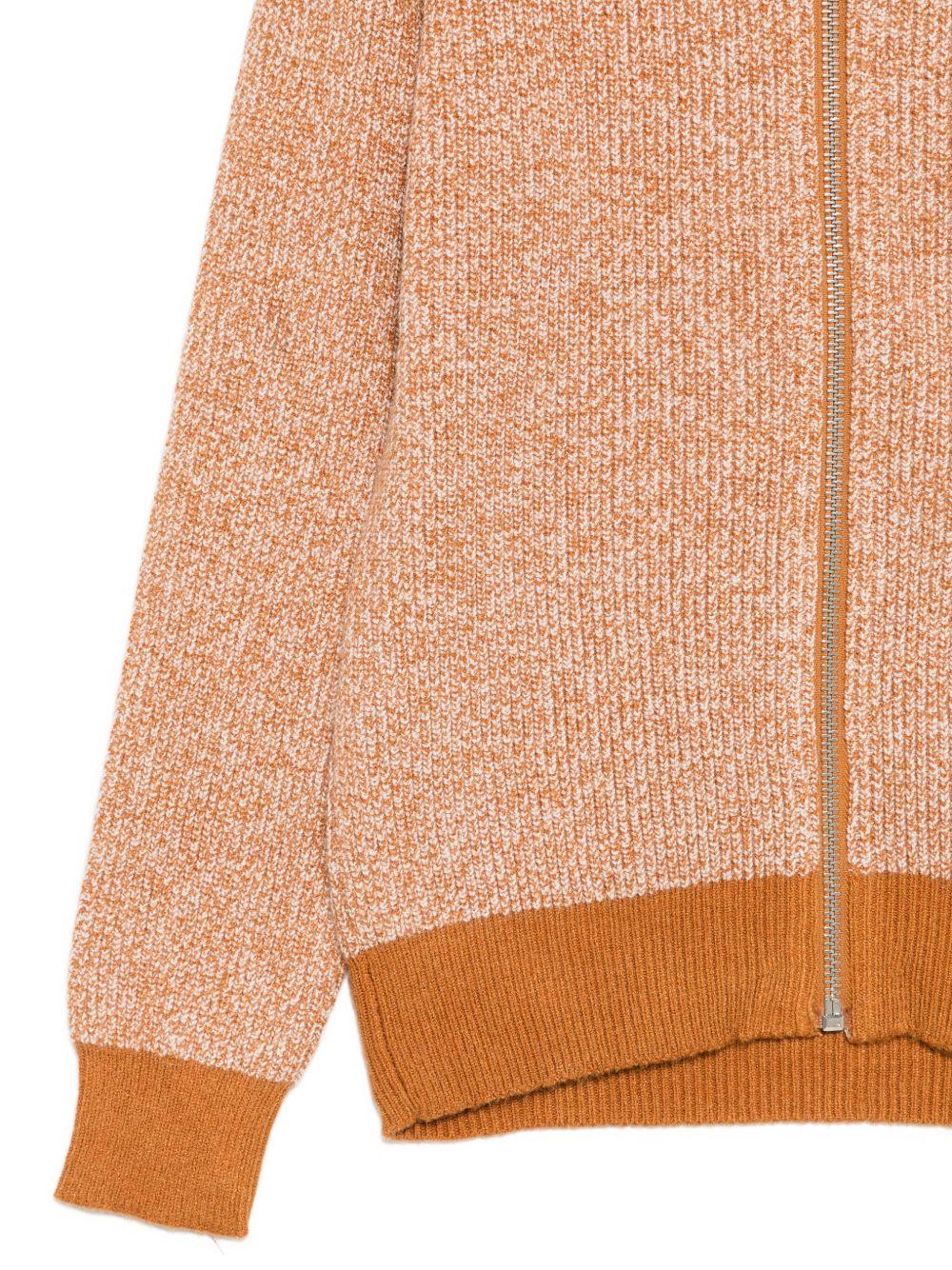 Cardigan per bambino TRUSSARDI JUNIOR arancione con collo alto e cerniera - Rubino Kids