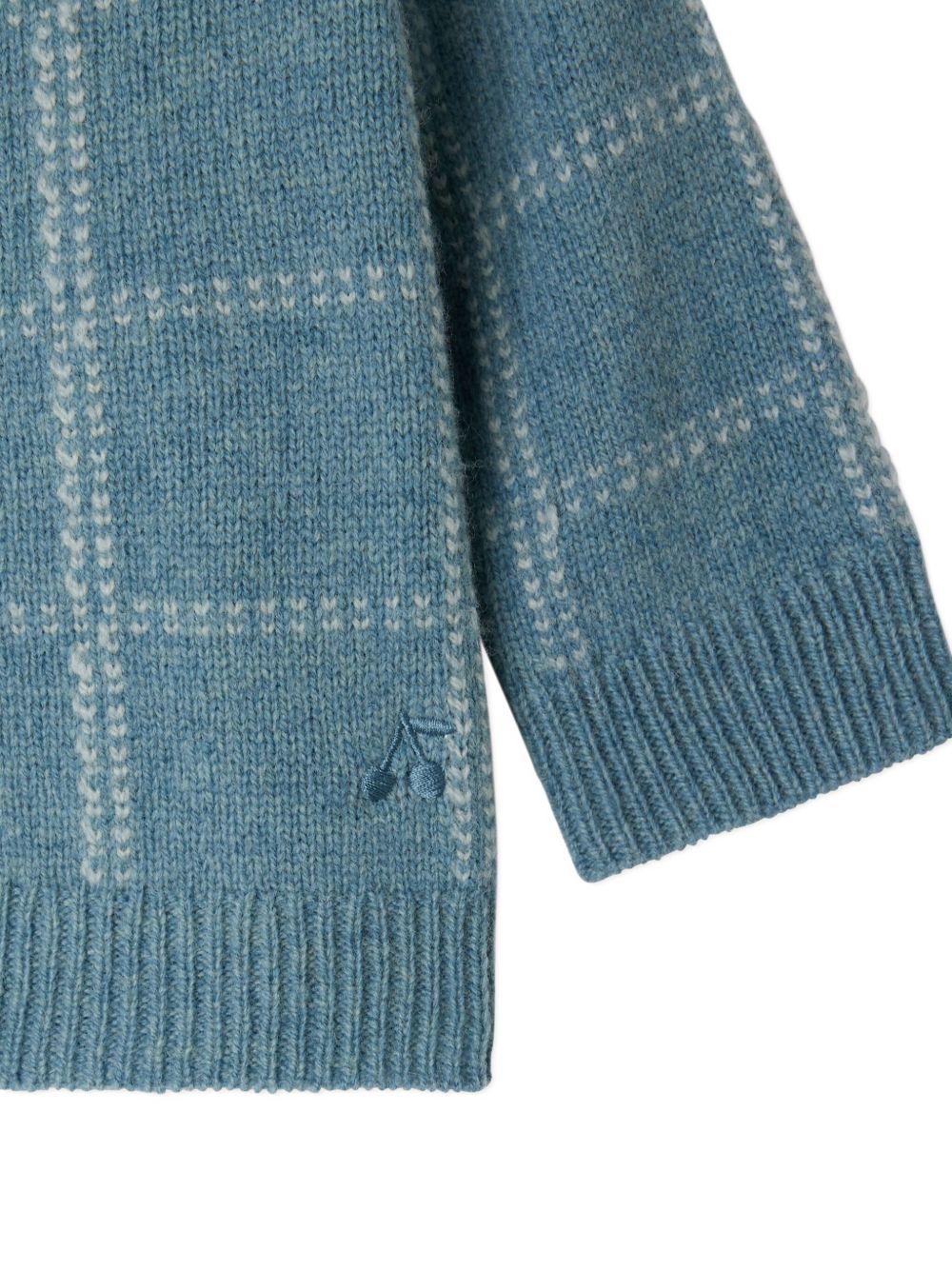 Cardigan per neonata Bonpoint azzurro a quadri - Rubino Kids