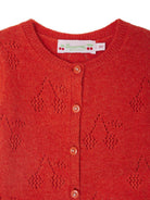 Cardigan per neonata Bonpoint rosso con motivo a ciliegie - Rubino Kids
