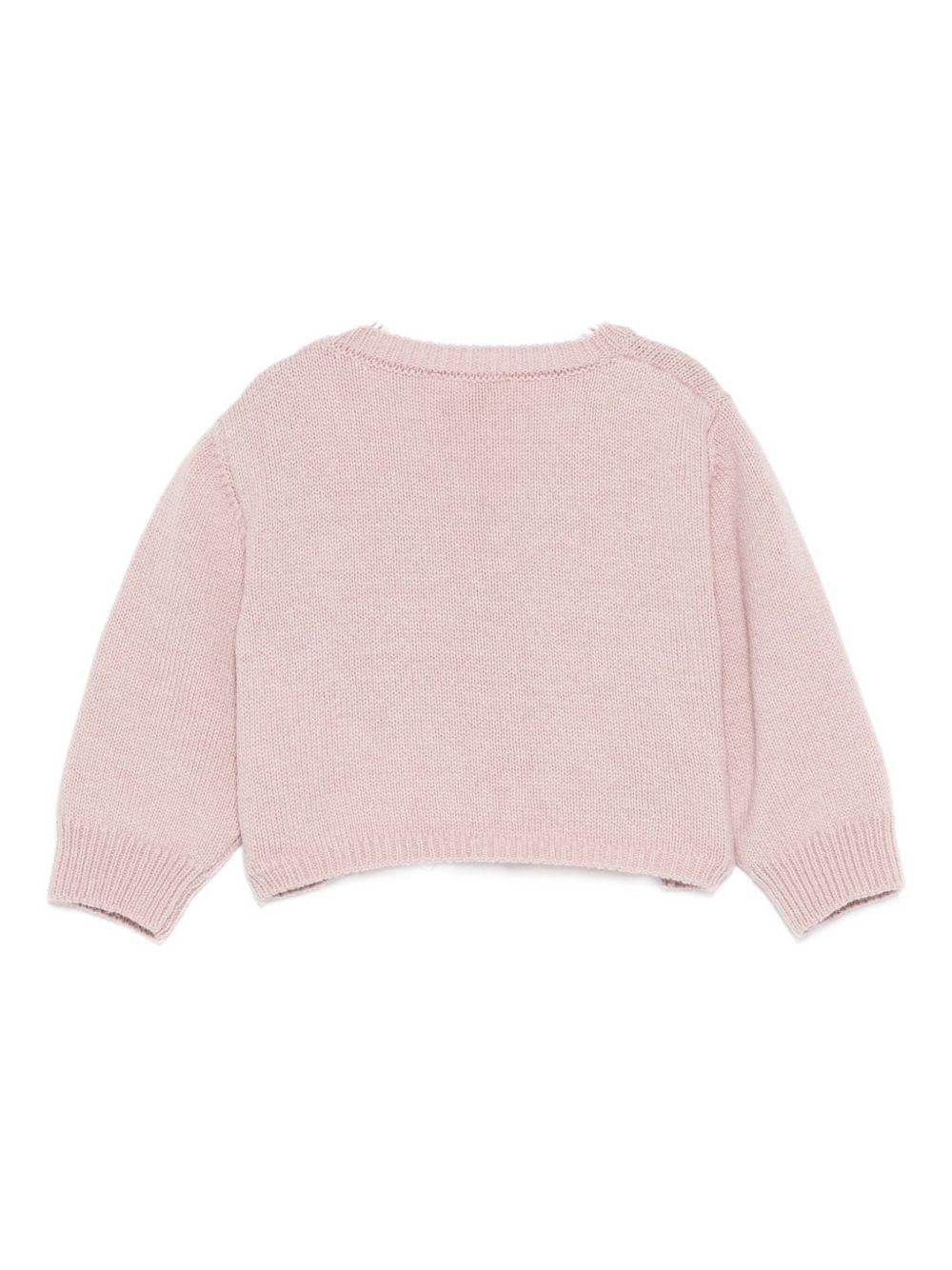 Cardigan per neonata Elisabetta Franchi La Mia Bambina viola con scollo a V - Rubino Kids