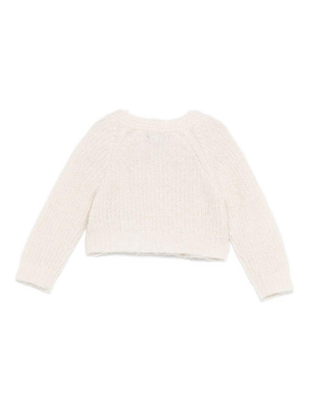 Cardigan per neonata Emporio Armani Kids beige con scollo a V - Rubino Kids