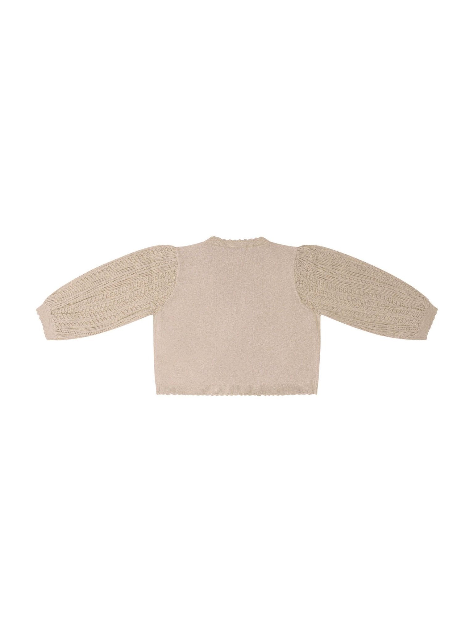 Cardigan per neonata Emporio Armani Kids beige con trama lavorata a maglia - Rubino Kids