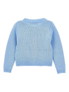 Cardigan per neonata Monnalisa azzurro con dettaglio fiocco - Rubino Kids