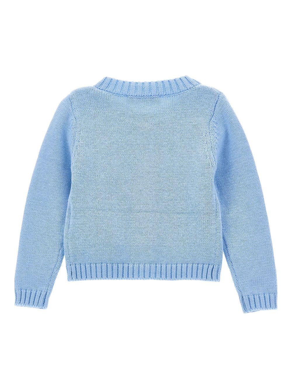 Cardigan per neonata Monnalisa azzurro con dettaglio fiocco - Rubino Kids