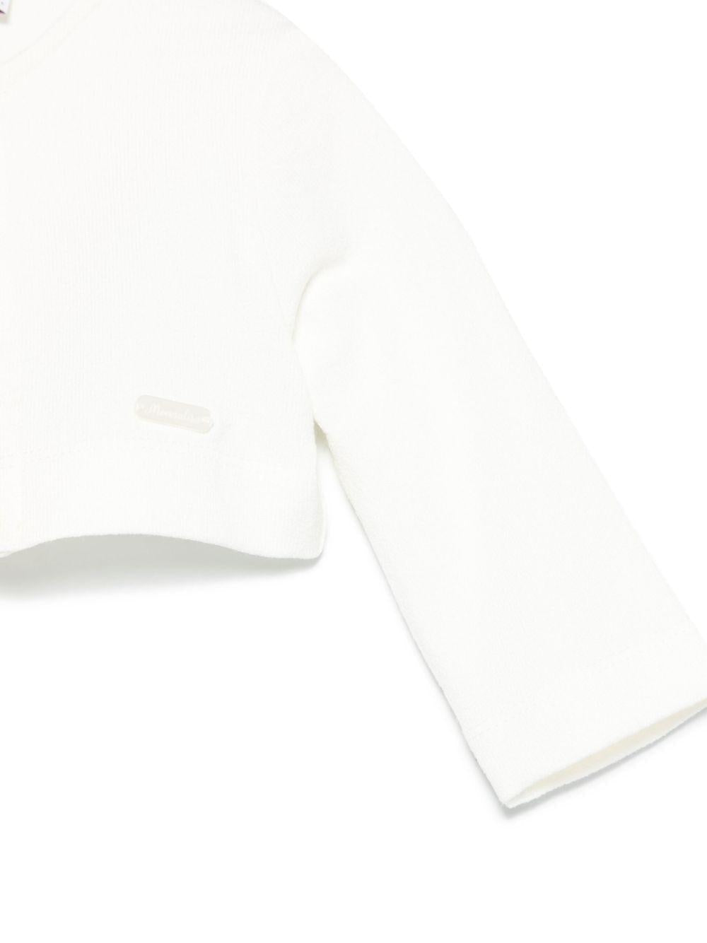 Cardigan per neonata Monnalisa bianco modello crop - Rubino Kids