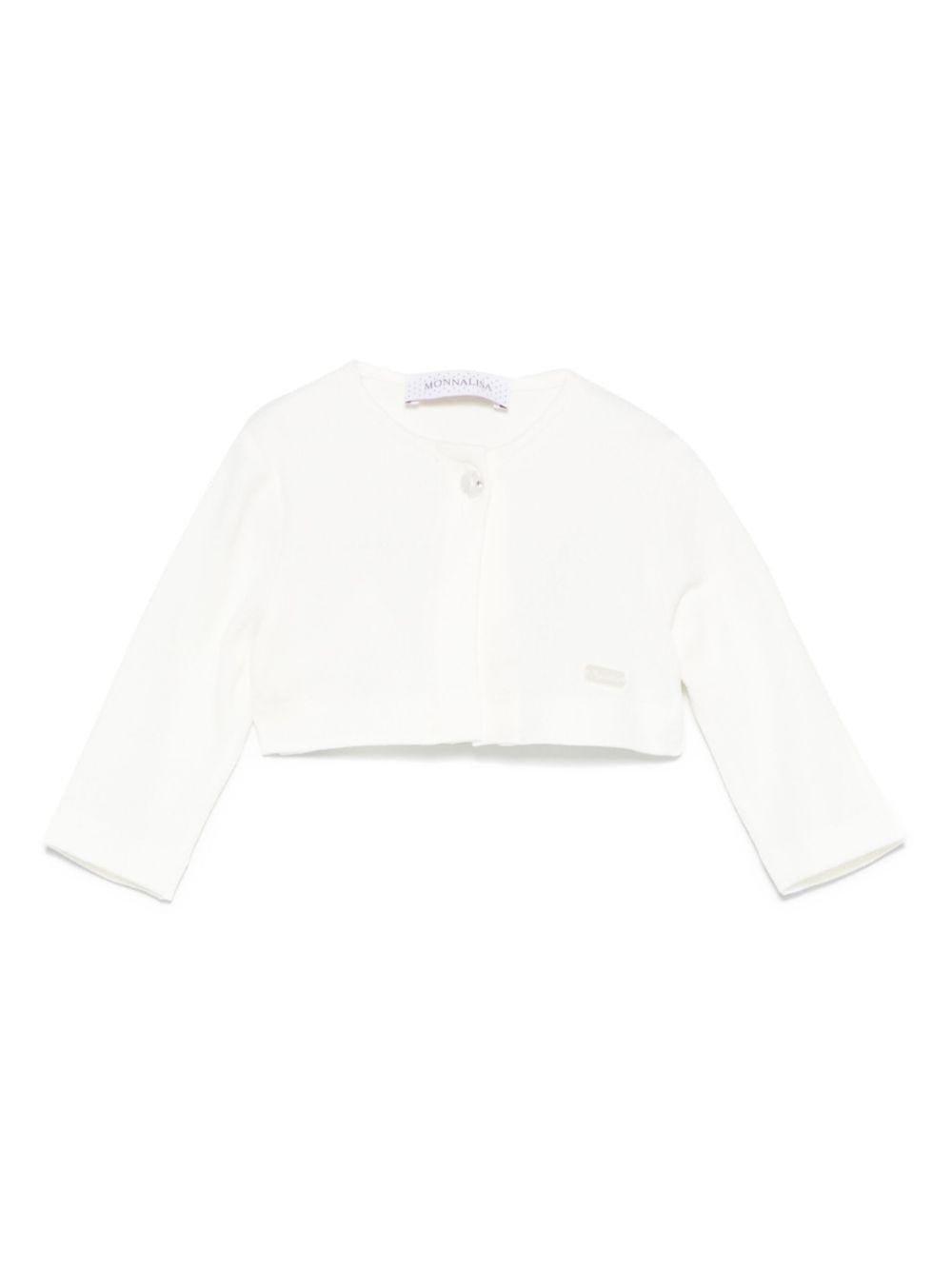 Cardigan per neonata Monnalisa bianco modello crop - Rubino Kids