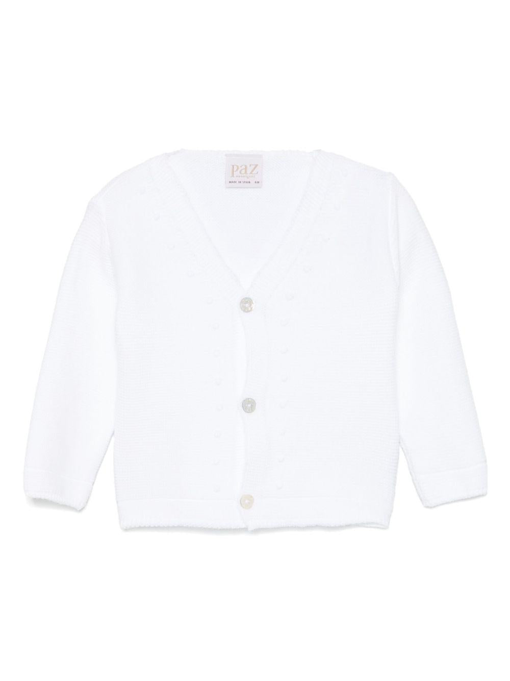 Cardigan per neonata Paz Rodriguez Paz 25 bianco con dettagli in 3D - Rubino Kids