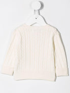 Cardigan per neonata Polo Ralph Lauren Kids bianco con logo ricamato - Rubino Kids
