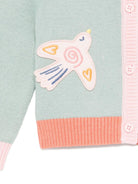 Cardigan per neonata Stella McCartney Kids verde con applicazione - Rubino Kids
