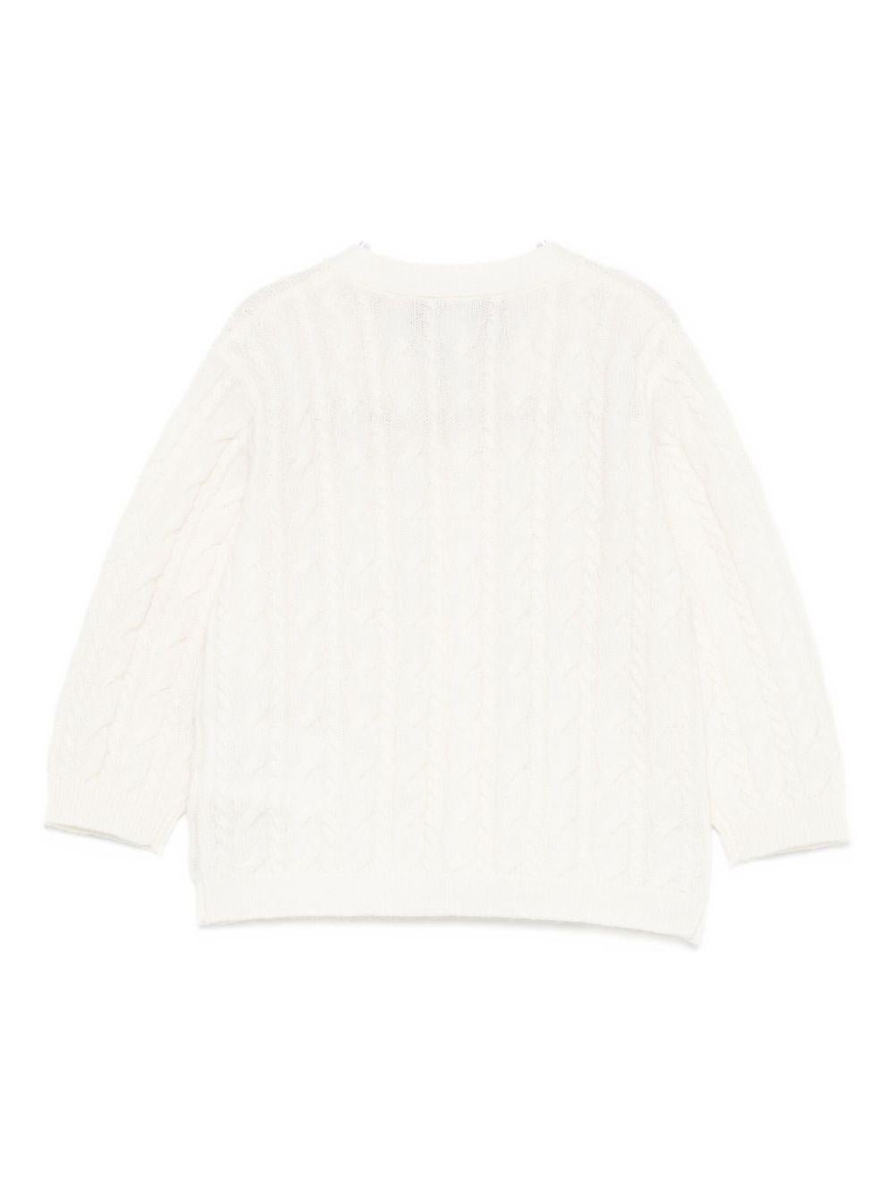 Cardigan per neonata Tartine Et Chocolate bianco con chiusura frontale con bottoni - Rubino Kids