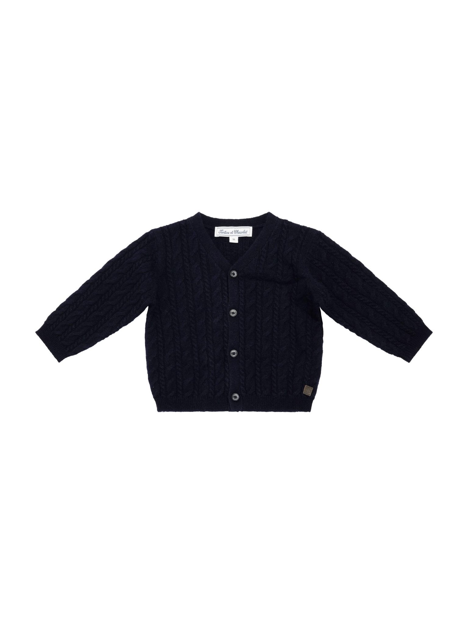 Cardigan per neonata Tartine Et Chocolate blu con chiusura frontale con bottoni - Rubino Kids