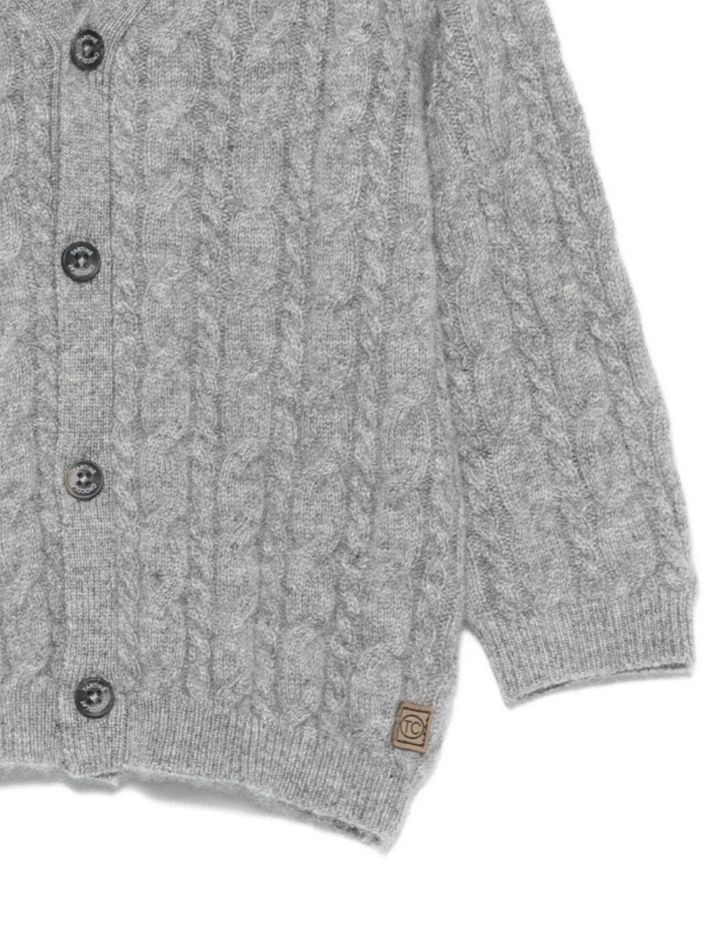 Cardigan per neonata Tartine Et Chocolate grigio con scollo a V - Rubino Kids