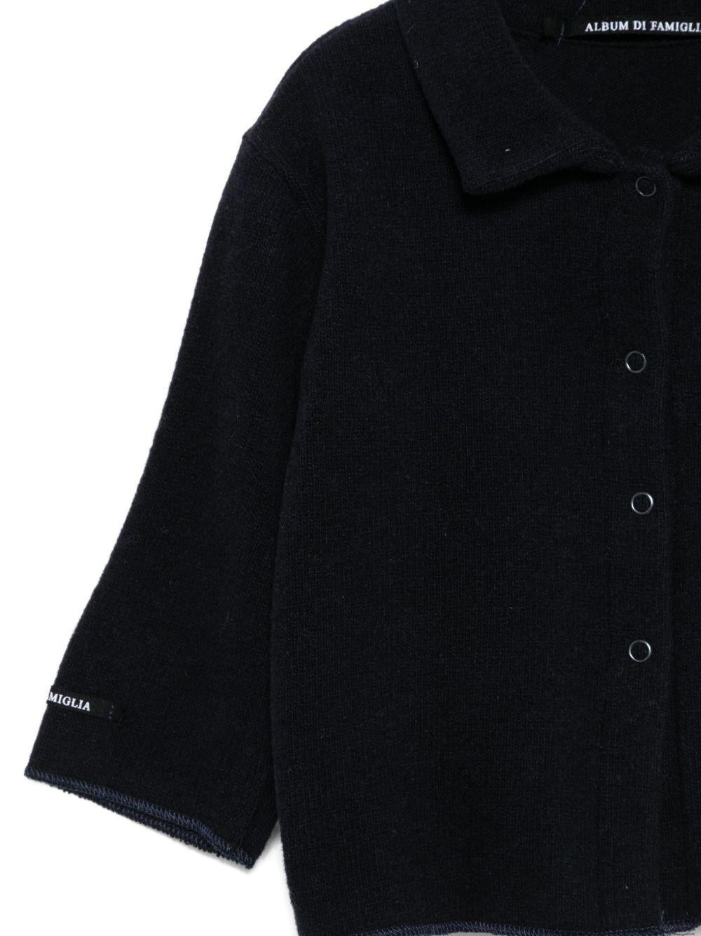 Cardigan per neonato Album di Famiglia Kids nero con colletto alla Peter Pan - Rubino Kids