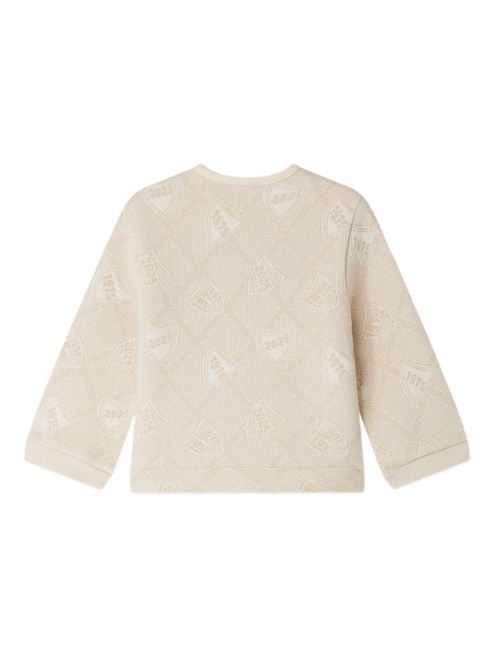 Cardigan per neonato Bonpoint beige con stampa - Rubino Kids