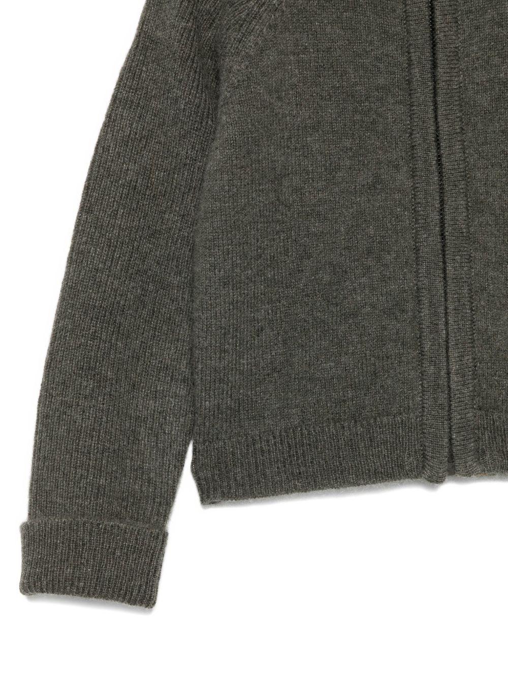 Cardigan per neonato Bonpoint grigio a coste con cerniera - Rubino Kids
