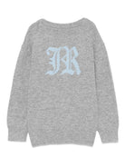 Cardigan per neonato John Richmond Junior grigio con placca logo - Rubino Kids
