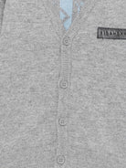 Cardigan per neonato John Richmond Junior grigio con placca logo - Rubino Kids